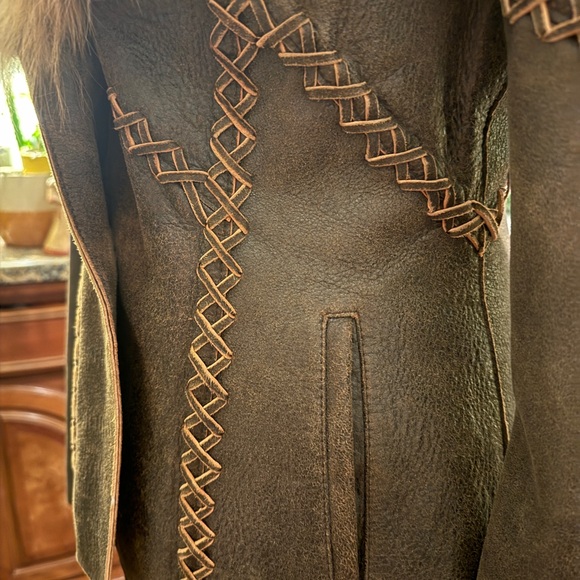 Vintage Stephen’s Leather Blazer with Fox fur Collar - Picture 12 of 13